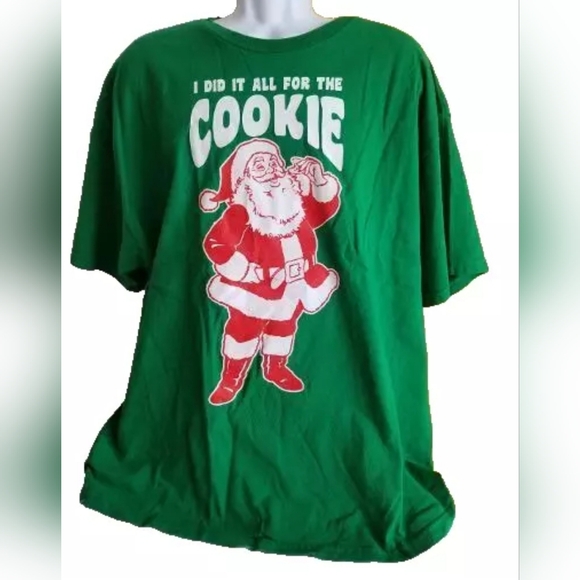 Christmas Santa T-Shirt Tee Size L Large I Did It For Cookie Top Shirt Men Women - Picture 1 of 2